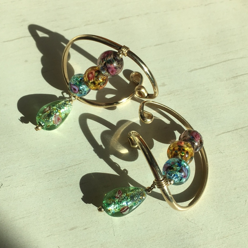 14k gold plated loop earrings
